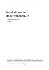 GGMgastro EHONP17 Installations- Und Benutzerhandbuch