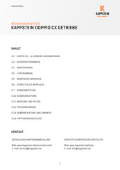 Kappstein DOPPIO CX Bedienungsanleitung