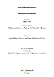 Vattenfall InCharge KEBA P30 Serie Installationshinweise
