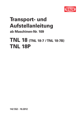 Traub TNL 18P Transport- Und Aufstellanleitung
