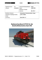 SBB ETCS Bedienerhandbuch