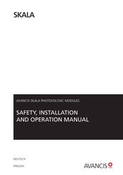 AVANCIS SKALA Sicherheits-, Installations- Und Betriebshandbuch