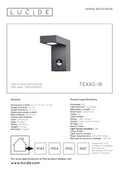 LUCIDE TEXAS-IR Serie Bedienungsanleitung