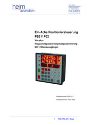Hejm Automation PS511P02 Betriebsanleitung