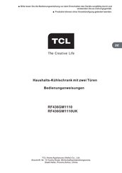 TCL RF436GM1110 Bedienungsanweisung