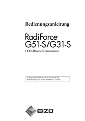 Eizo RadiForce G31-S Bedienungsanleitung