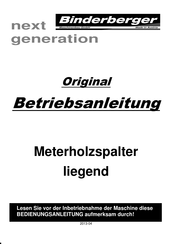 Binderberger Gigant 20 Z Originalbetriebsanleitung