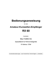 Max FUNKE RX60 Bedienungsanweisung