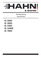 Hahn & Sohn IG 3000 Betriebsanleitung Und Garantiekarte