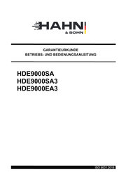 Hahn & Sohn HDE9000EA3 Betriebs- Und Bedienungsanleitung
