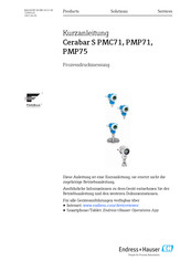 Endress+Hauser Cerabar S PMP75 Kurzanleitung