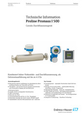 Endress+Hauser Proline Promass I 500 Technische Information