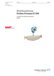 Endress+Hauser Proline Promass X 300 HART Betriebsanleitung