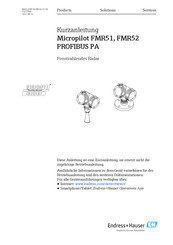 Endress+Hauser Micropilot FMR51 PROFIBUS PA Kurzanleitung