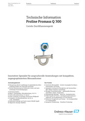 Endress+Hauser Proline Promass Q 300 Technische Information