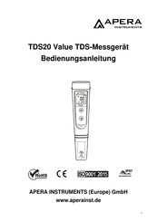 Apera Instruments TDS20 Value Bedienungsanleitung