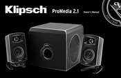 Klipsch ProMedia 2.1 Bedienungsanleitung