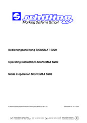 Schilling SIGNOMAT S200 Bedienungsanleitung