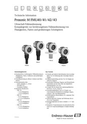 Endress+Hauser prosonic M FMU 43 Technische Information