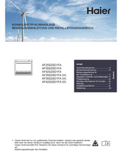 Haier AF35S2SD1FAH Bedienungsanleitung Und Installationshandbuch