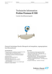 Endress+Hauser Proline Promag H 300 Technische Information