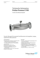 Endress+Hauser Proline Promass X 300 Technische Information