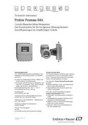 Endress+Hauser Proline Promass 84A Technische Information