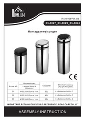 HOMCOM 03-0046 Montageanweisungen