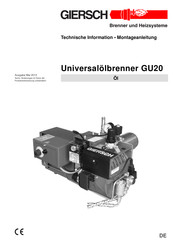 Giersch GU20 Technische Information/Montageanleitung