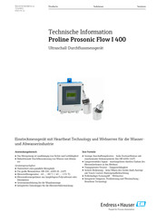 Endress+Hauser Prosonic Flow I 400 Technische Information
