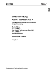 Audi A3 Sportback 2020 Einbauanleitung