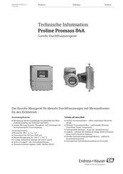 Endress+Hauser Proline Promass 84A Technische Information