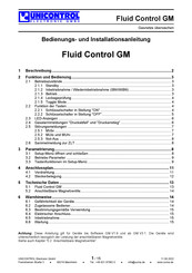 UNICONTROL Electronic Fluid Control GM Bedienungs- Und Installationsanleitung