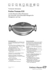 Endress+Hauser Proline Promass 83X Technische Information