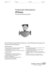 Endress+Hauser LPGmass Technische Information