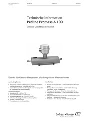 Endress+Hauser Proline Promass A 100 Technische Information