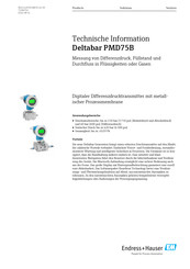 Endress+Hauser Deltabar PMD75B Technische Information