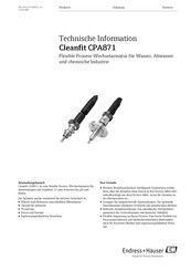 Endress+Hauser Cleanfit CPA871 Technische Information