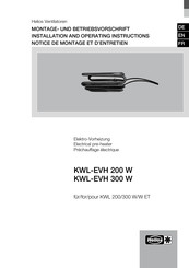 Helios KWL-EVH 300 W Montage- Und Betriebsvorschrift