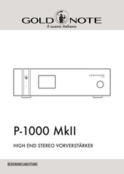 Gold Note P-1000 MkII Bedienungsanleitung