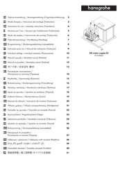 HANSGROHE HG water supply kit 91219000 Gebrauchsanleitung Und Montageanleitung