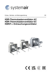 SystemAir KBR/F 355 AC Einbau-, Betriebs- Und Wartungsanleitung
