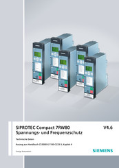 Siemens SIPROTEC Compact 7RW80 Technische Daten