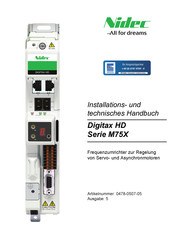 Nidec Digitax HD M75X-Serie Installations- Und Technisches Handbuch