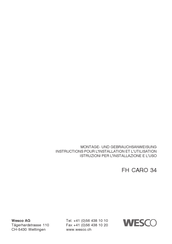 Wesco FH caro 34 Montage- Und Gebrauchsanweisungen