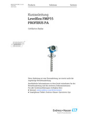 Endress+Hauser Levelflex FMP55 PROFIBUS PA Kurzanleitung