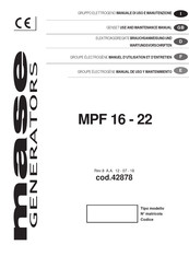 Mase Generators MPF 22 Brauchsanweisung Und Wartungsvorschriften