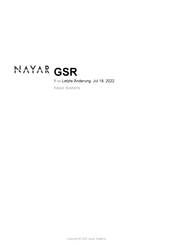 Nayar Systems GSR Bedienungsanleitung