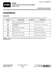 Toro Outcross 9060 Serie Installationsanweisungen