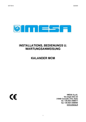 Imesa MCM 2800 Installations-, Bedienungs- Und Wartungsanweisungen